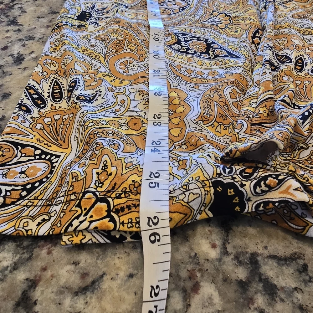 Michael Kors Yellow and Brown Paisley Top